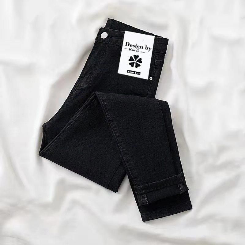 Women Jeans High Waist Cotton Stretch Grey 29 Size (inches): 29; Chinese waist size: 2 chi 2; Waist (cm): 76; Hip (cm): 98; Pants length (cm): 101; Thigh (cm) โ image 5