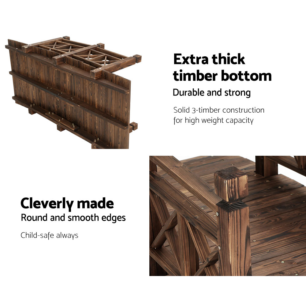 Gardeon Garden Decor Outdoor Ornament Wooden Bridge 150cm β image 6