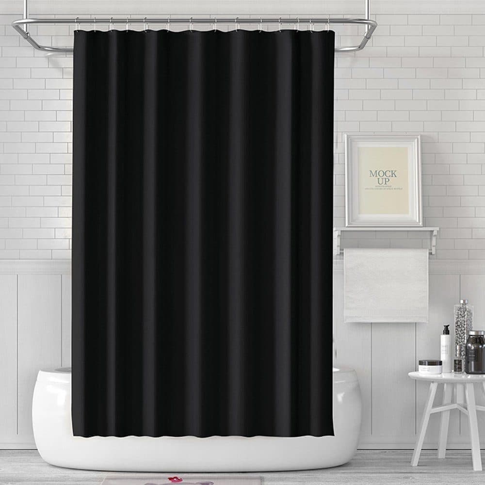 1 Reinforced PEVA Shower Curtain Waterproof Mildew Resistant Quick-Drying, 180 × 180cm, Black — image 6