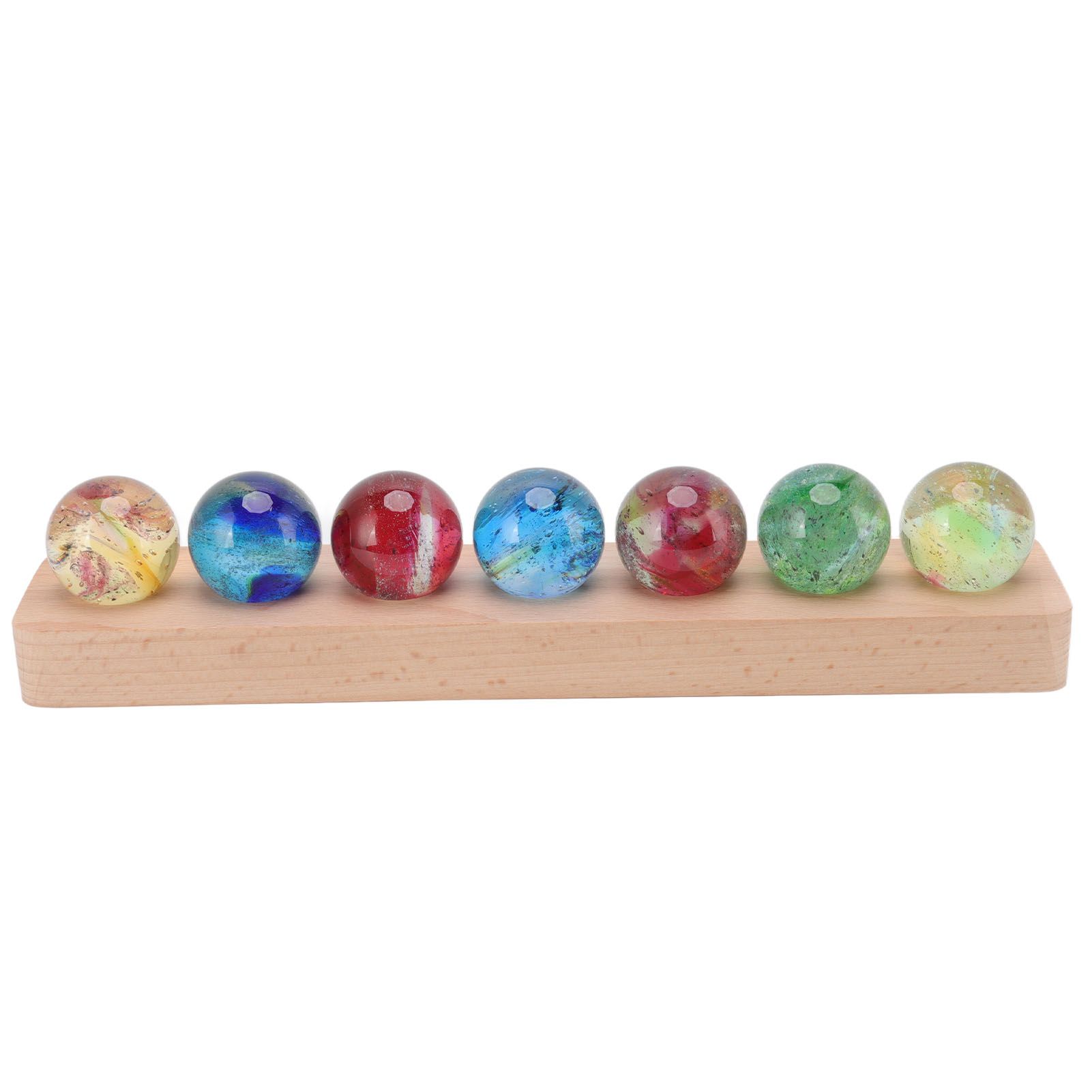 Ball Night Light 3D Effect Color Variation Painting Process Built in LED Glass Sapele Beech Crystal Ball Lamp for Decoration Quadrate Bottom Beech โ image 6
