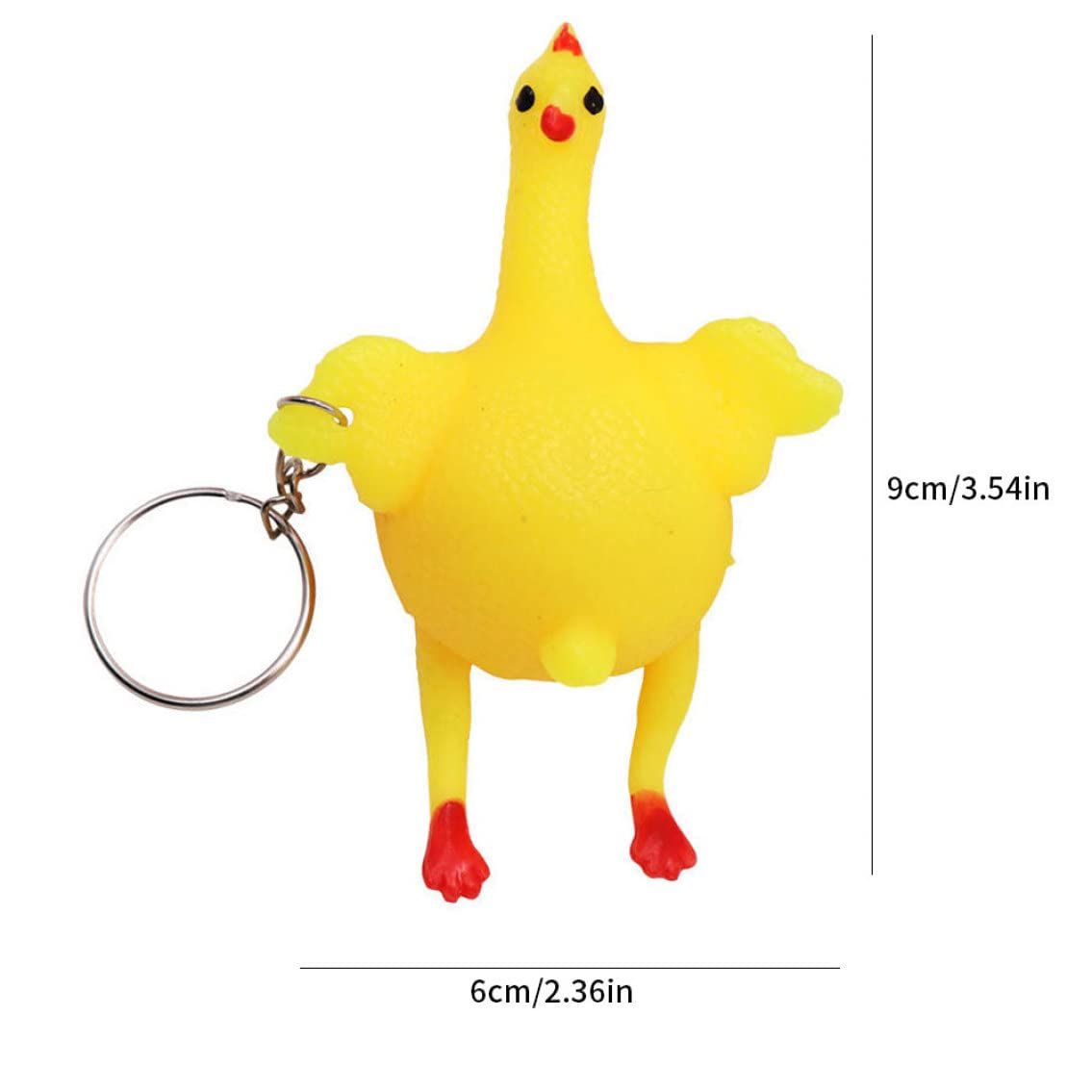 Squeeze Chicken Toy Laying Hen Egg Toy Kids Tricky Funny GadgetsKeyring Stress Relief Toy Novelty Chick Keychain Ornaments — image 5