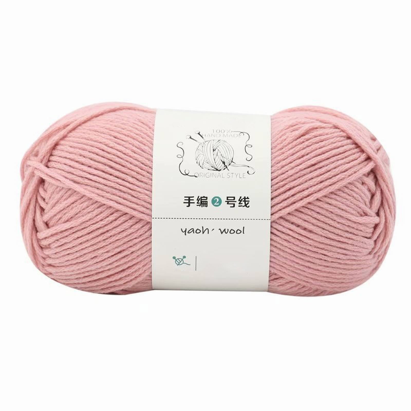 1 Pack 100 g Cotton Crochet Yarn, Soft Hand Knitting Yarn for Sweaters, Scarves, Cushions and DIY Crafts, dark pink