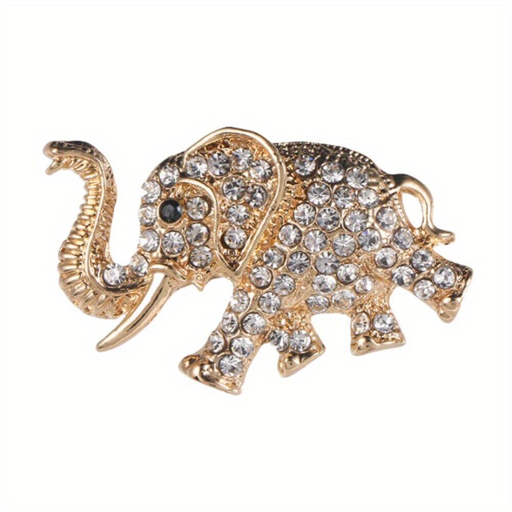"Crystal Elephant" Elegant Brooch: A 3.6cm Lightweight Silhouette Carrying Auspicious Wisdom, Sparkling Crystals Adorning Daily Wear and Celebratory Elegance — image 6