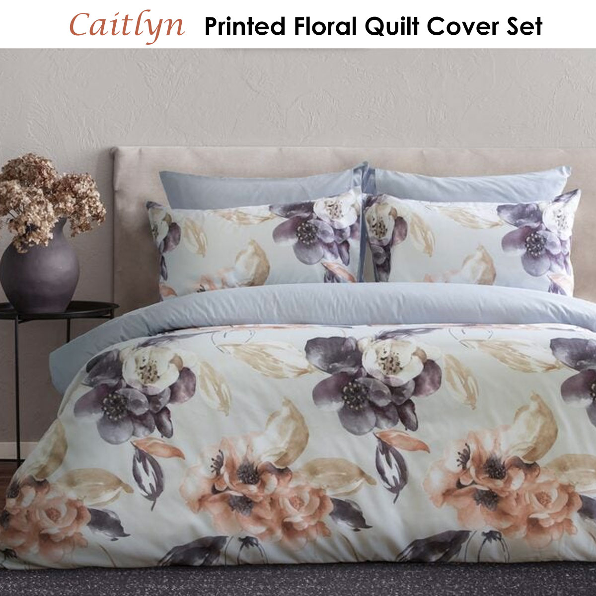 Ardor Caitlyn Printed Floral Quilt Cover Set Queen — image 2