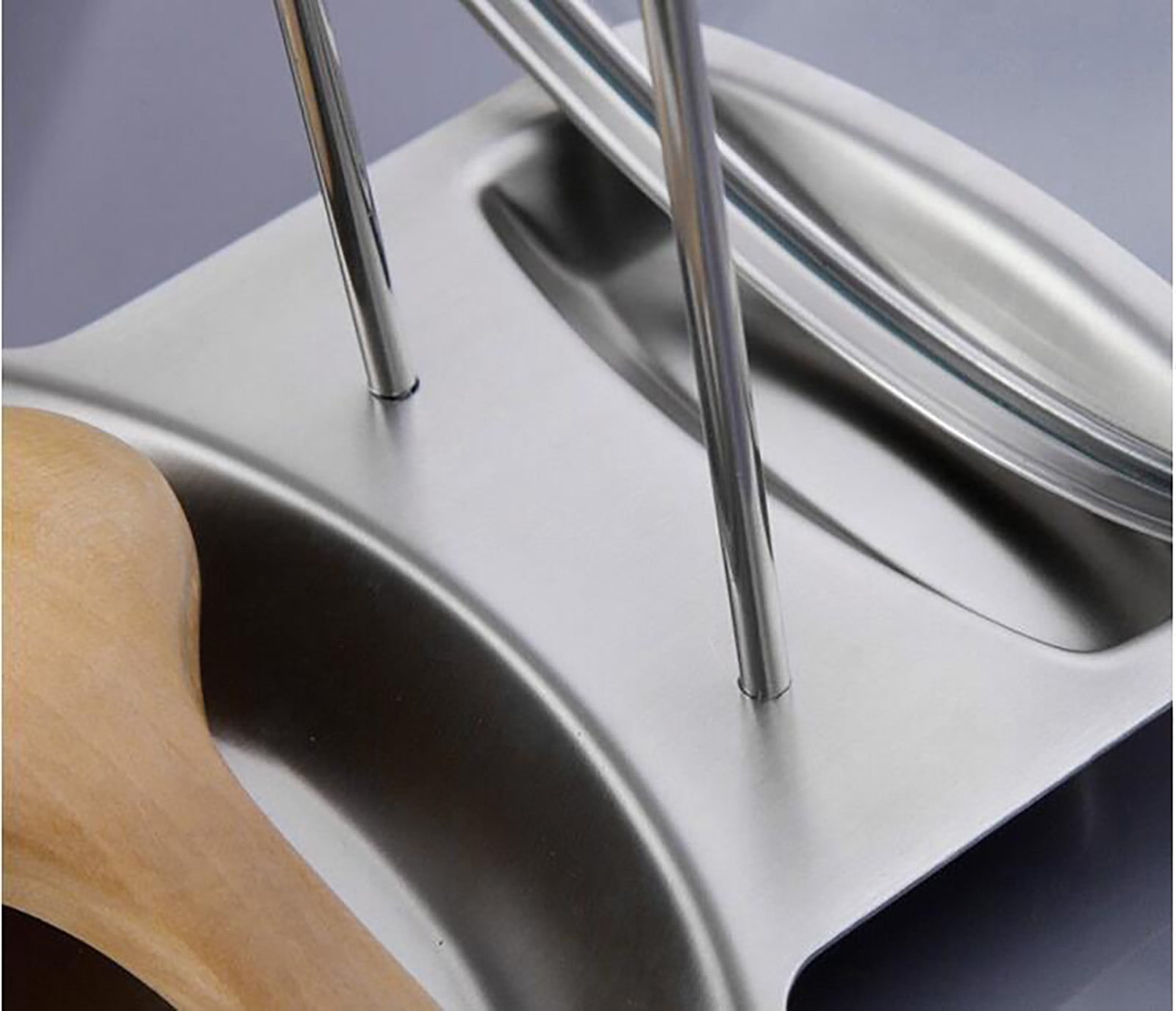 Lid and Spoon Rest Shelf, Pot Lid Organizer, 304 Stainless Steel Pan Pot Cover Lid Rack Stand Organizer, Pan Lid Organizer Storage Soup Spoon Rests Utensils โ image 3
