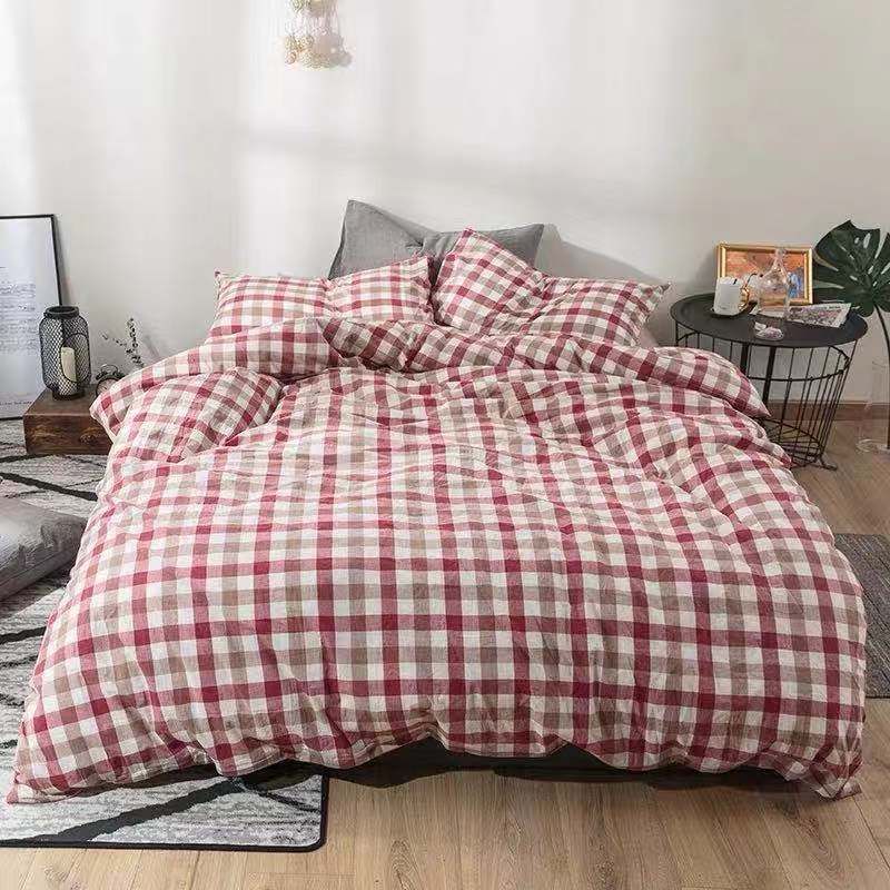 Duo Quilt Cover Geometric Pattern Twill Pink lattice 1.5x 2.2 m sheets โ image 3