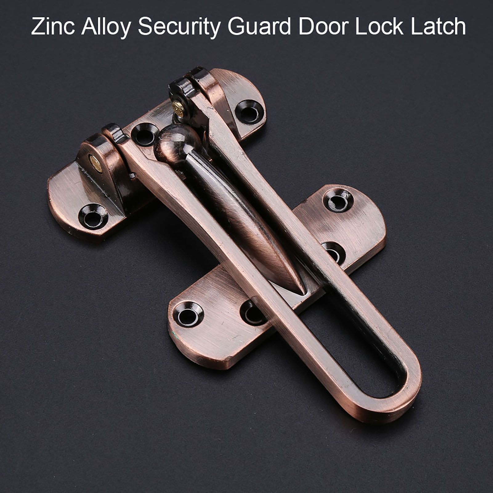 Heavy Duty Zinc Alloy Safety Guard Security Door Lock Latch for Home Hotel Door (Red Bronze) โ image 2