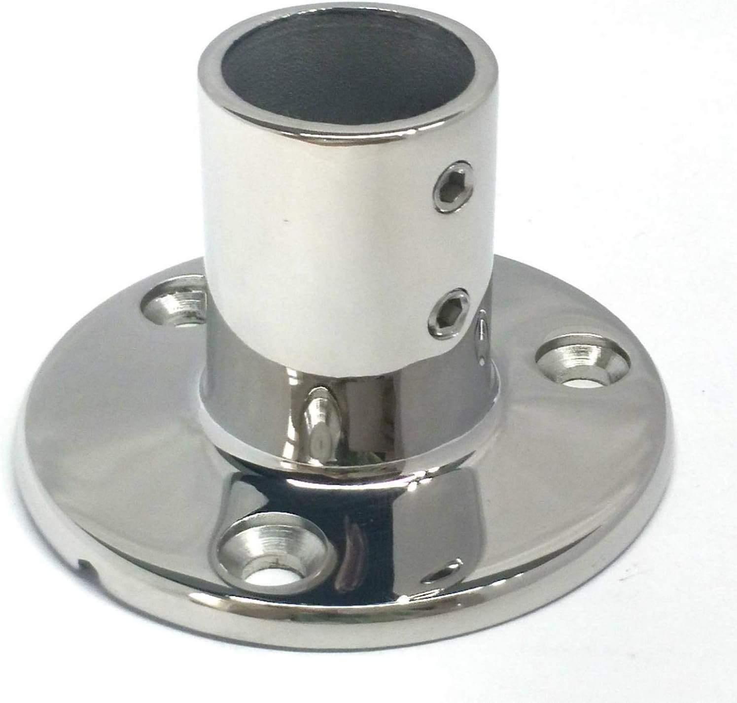 Stainless Steel Boat Round Base Handrail Fittings 90 Degree 1"