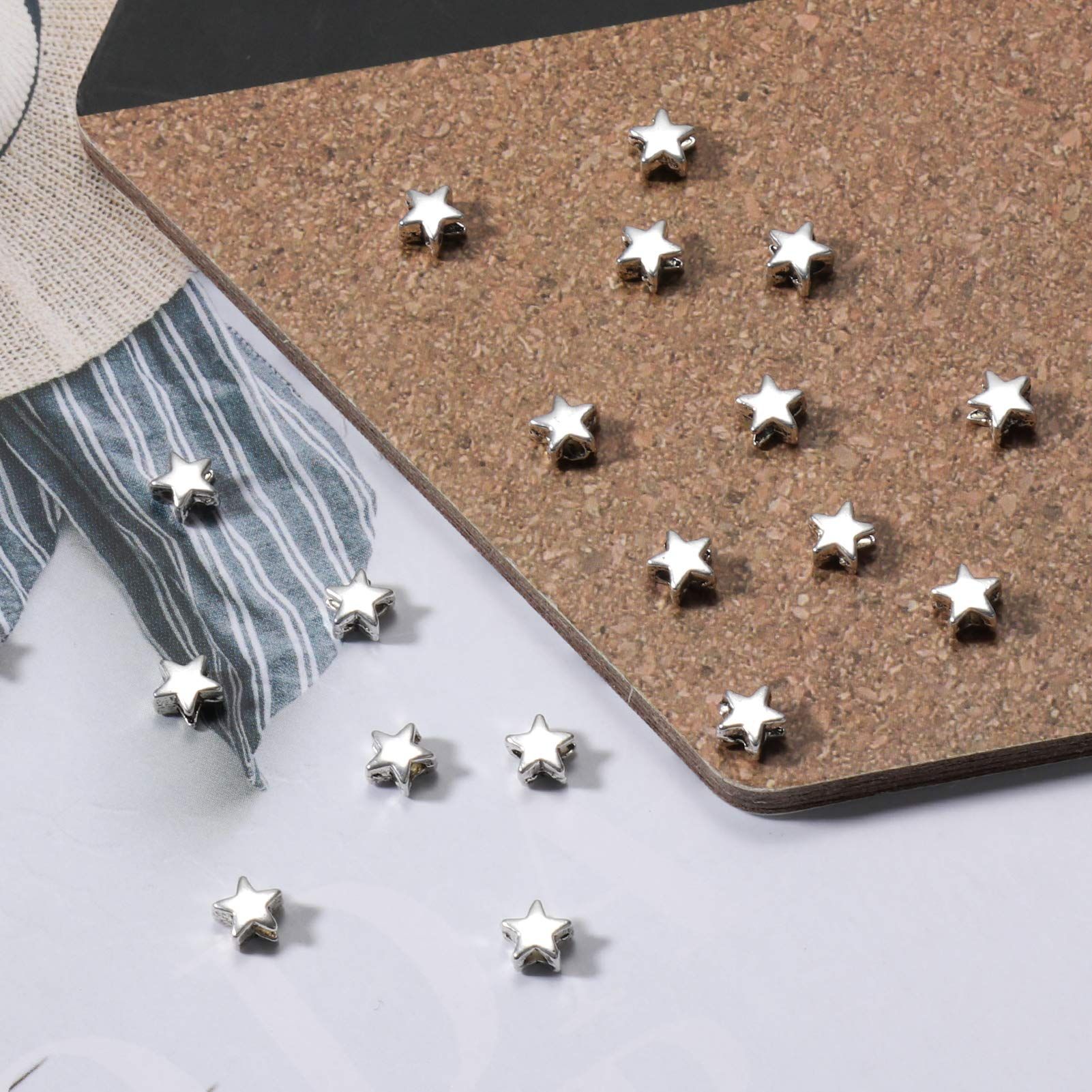 200 Pieces Star Beads, Metal Star Shape Charm Beads Spacer Beads Loose Beads Pendent Beads Craft Beads Kit for DIY Jewelry — image 4