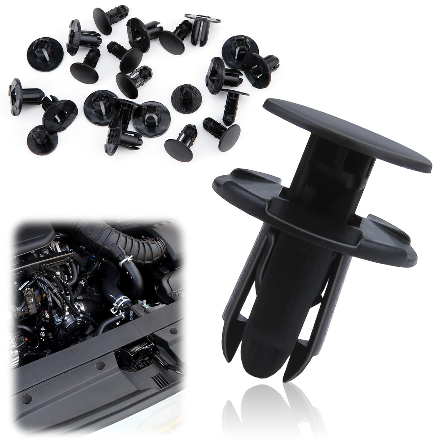 20 PCS Fender Liner Push-Type Retainer Clip Fastener, Bumper Engine Under Cover Clip, Car Retainer Clips, Compatible with Hyundai Kia Accent, Azera, Equus