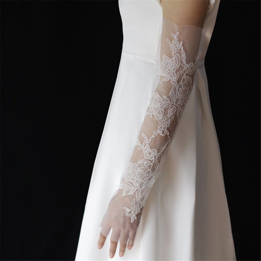 Women's Lace Fingerless Gloves Bridal Elbow Length Long Gloves Opera Evening Wedding Tea Party Prom Cosplay — image 3
