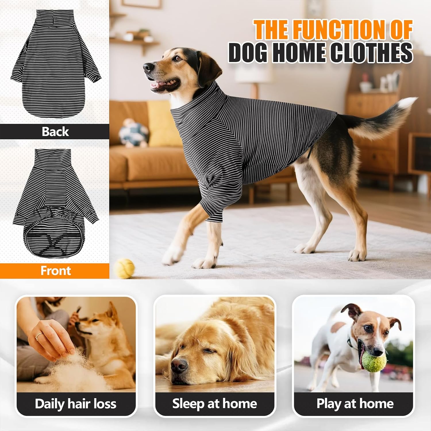 Recovery Suit for Dogs After Surgery Female Male Dog Onesie Neuter Spay Body Suit with Sleeve for Small Medium Large Dogs, Pet Pajama Clothes Anti Licking — image 2