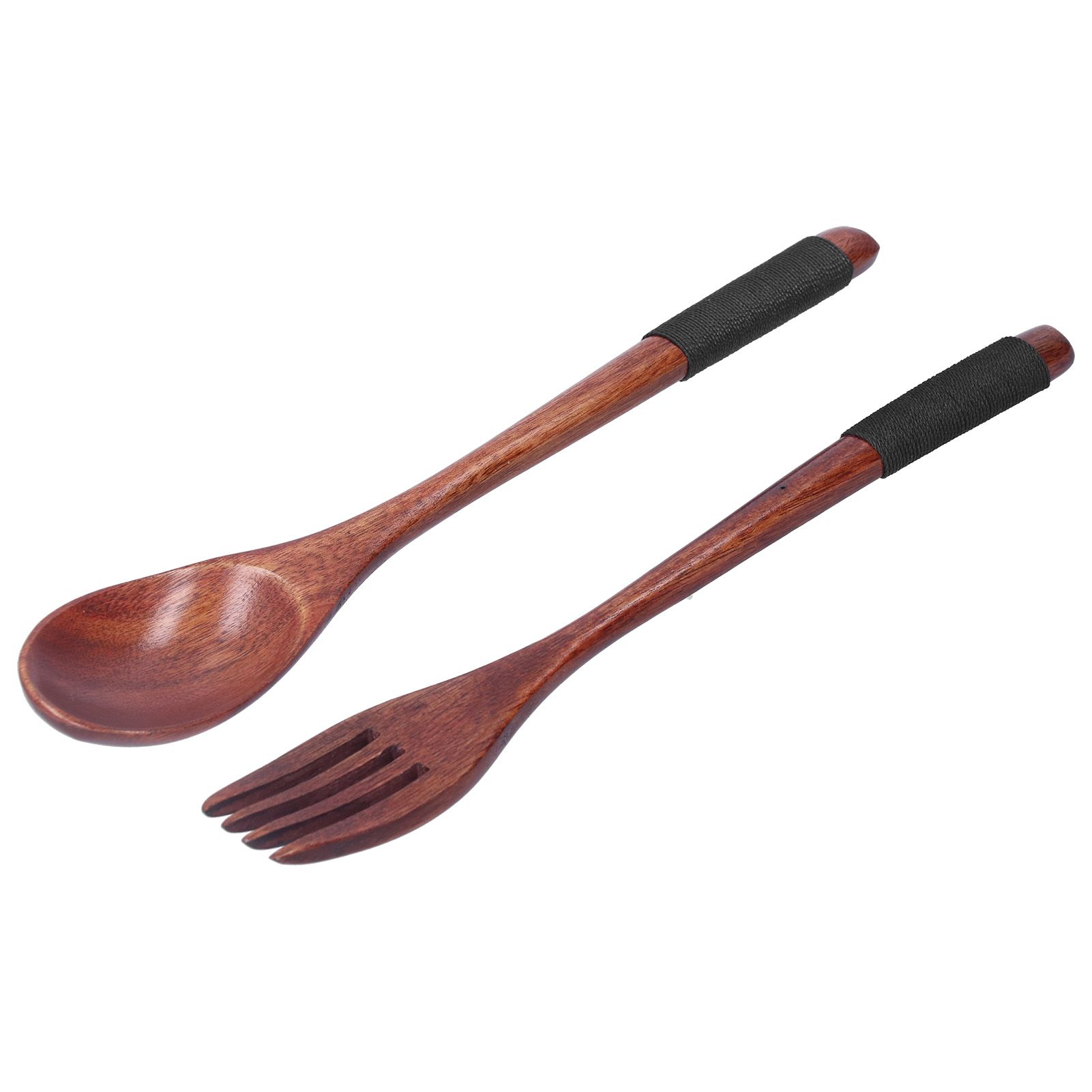 Japanese Style Cutlery Set Wooden Spoon Fork Soup Teaspoon Kitchen Cooking Utensil Tools โ image 4