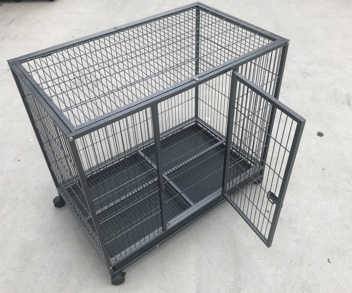 YES4PETS Medium Pet Dog Cat Bird Parrot Cage Metal Rabbit Crate Carrier Kennel Wheel & Tray — image 4