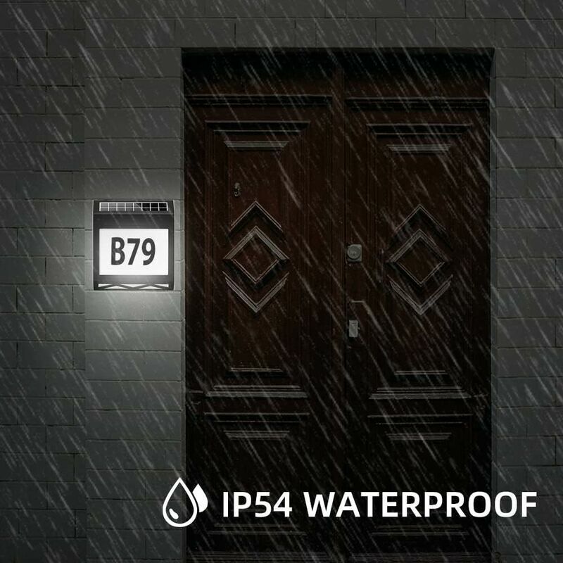 Number of Home Solar Light 8 Led of Home with Switch Crepuscular in Steel Stainless IP54 Waterproof Outdoor with Numbers 09 and Letters A — image 3