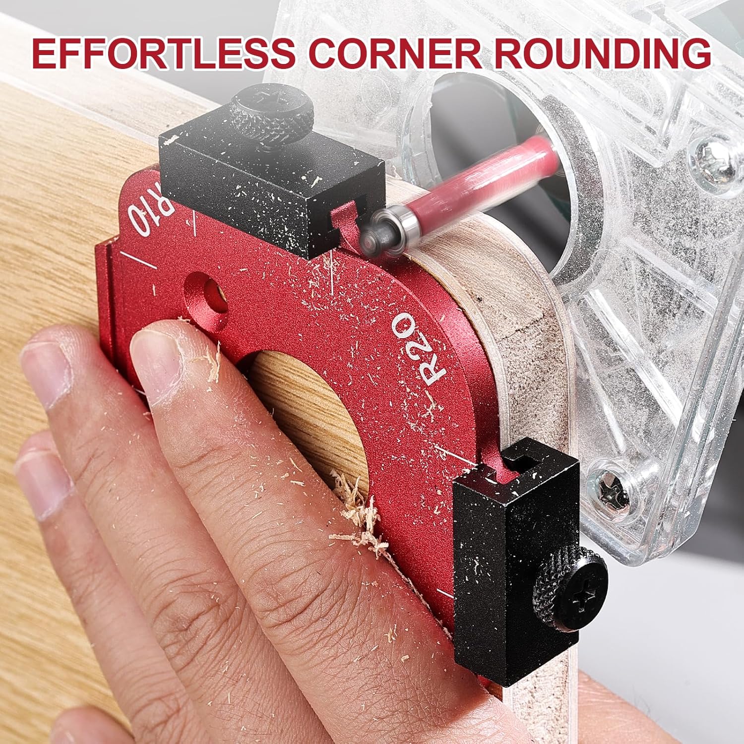 2 Pack Router Corner Radius Template, Premium Aluminum Alloy Router Corner Rounding Jig for Woodworking, 8-in-1 Arc Cutting Guide Set (R10-R50), Fits Trim — image 5
