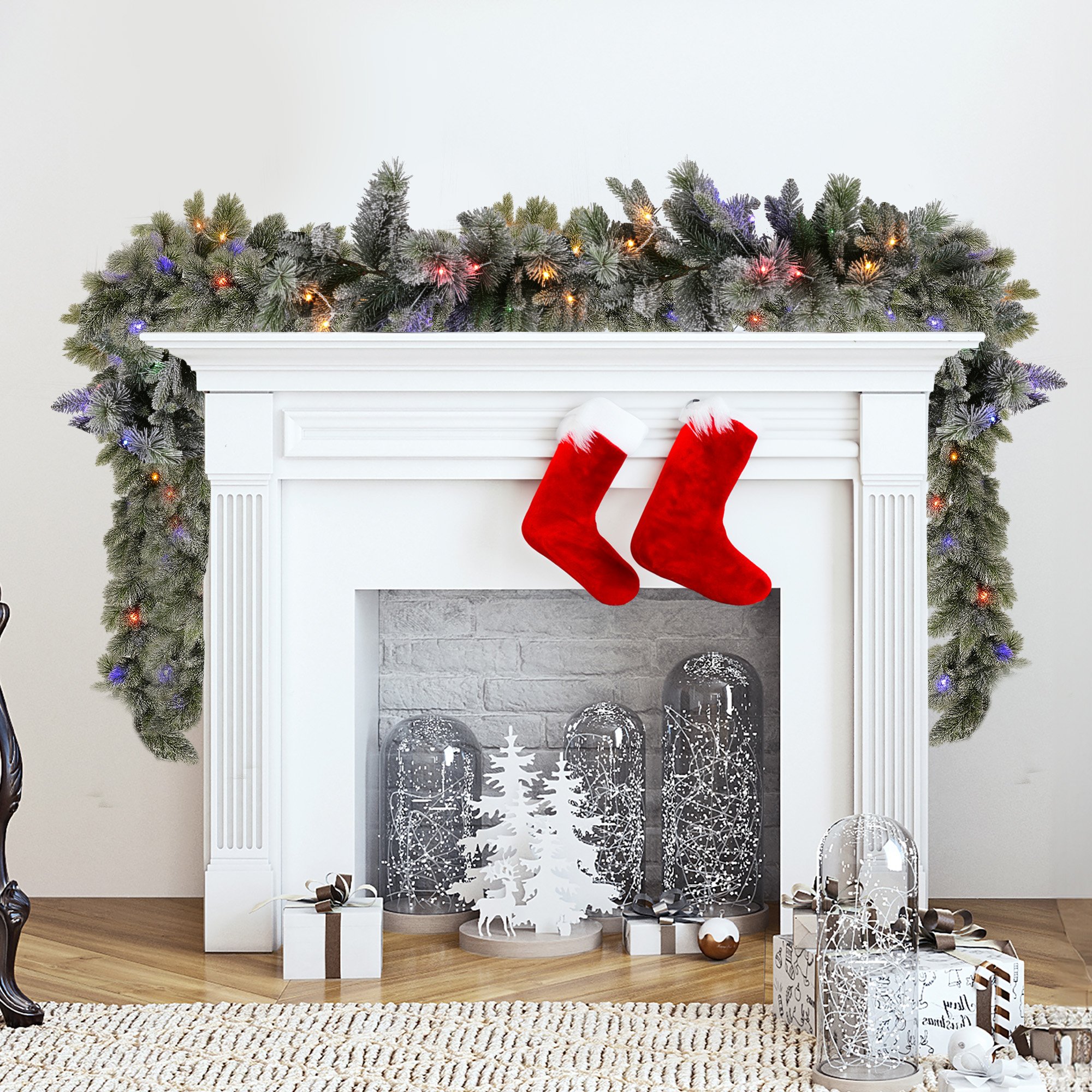 Christabelle 2.7m Christmas Garland Snowy with LED Lights Stamford Spruce Tree Decoration Ornament โ image 6