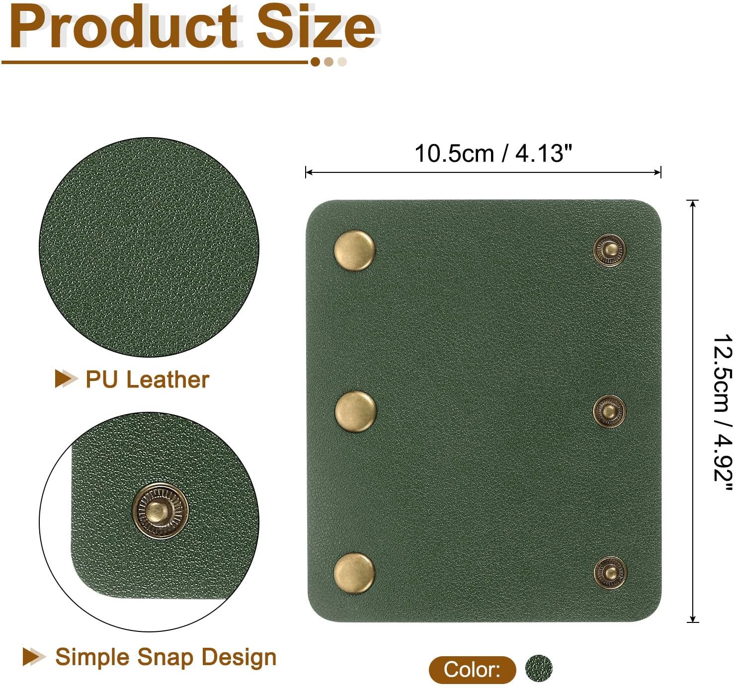 4Pcs Handbag Handle Cover, PU Leather Luggage Handle Wraps, Luggage Grip Protector for Purse Tote Bag Suitcase, Dark Green โ image 2