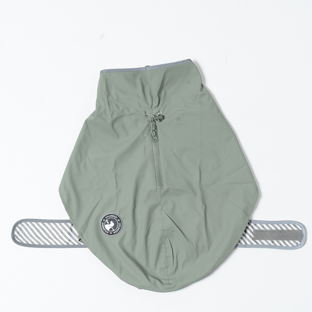 55# Green Waterproof Reflective Dog Raincoat for Small to Large Dogs