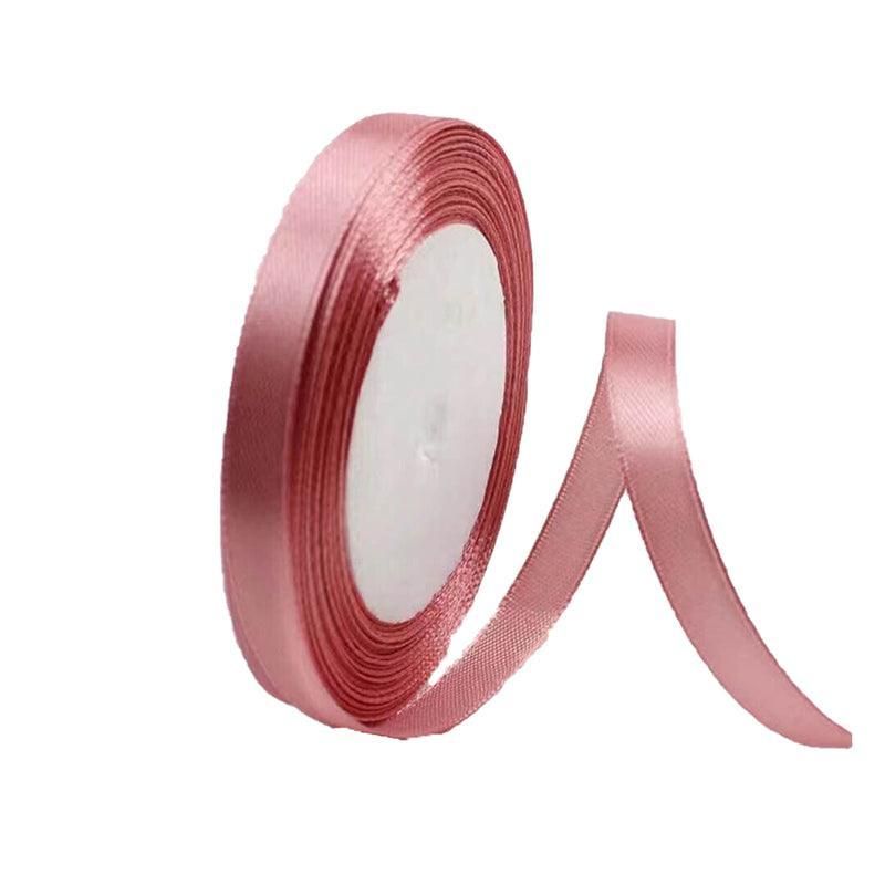10mm Width Satin Hair Ribbon Wedding Party Decoration Gift Banquet 5m - Dark Pink
