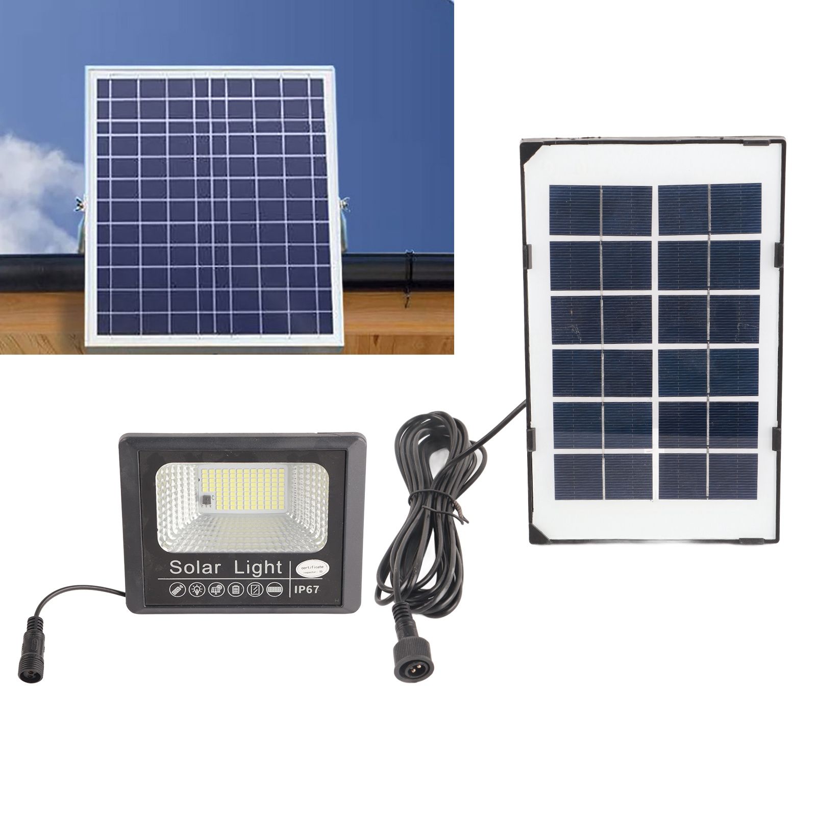 30W 100LED Solar Street Lamp Remote Control Light Control Timing Floodlight Super Bright Waterproof for Outdoor Garden — image 6