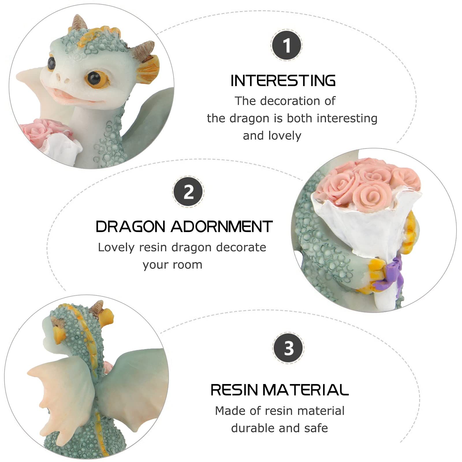 Dragon Statue Mini Dragon Figurine, Resin Home Decor, Cute Ornaments, Lucky Animal Garden Statue for Micro Landscape — image 5