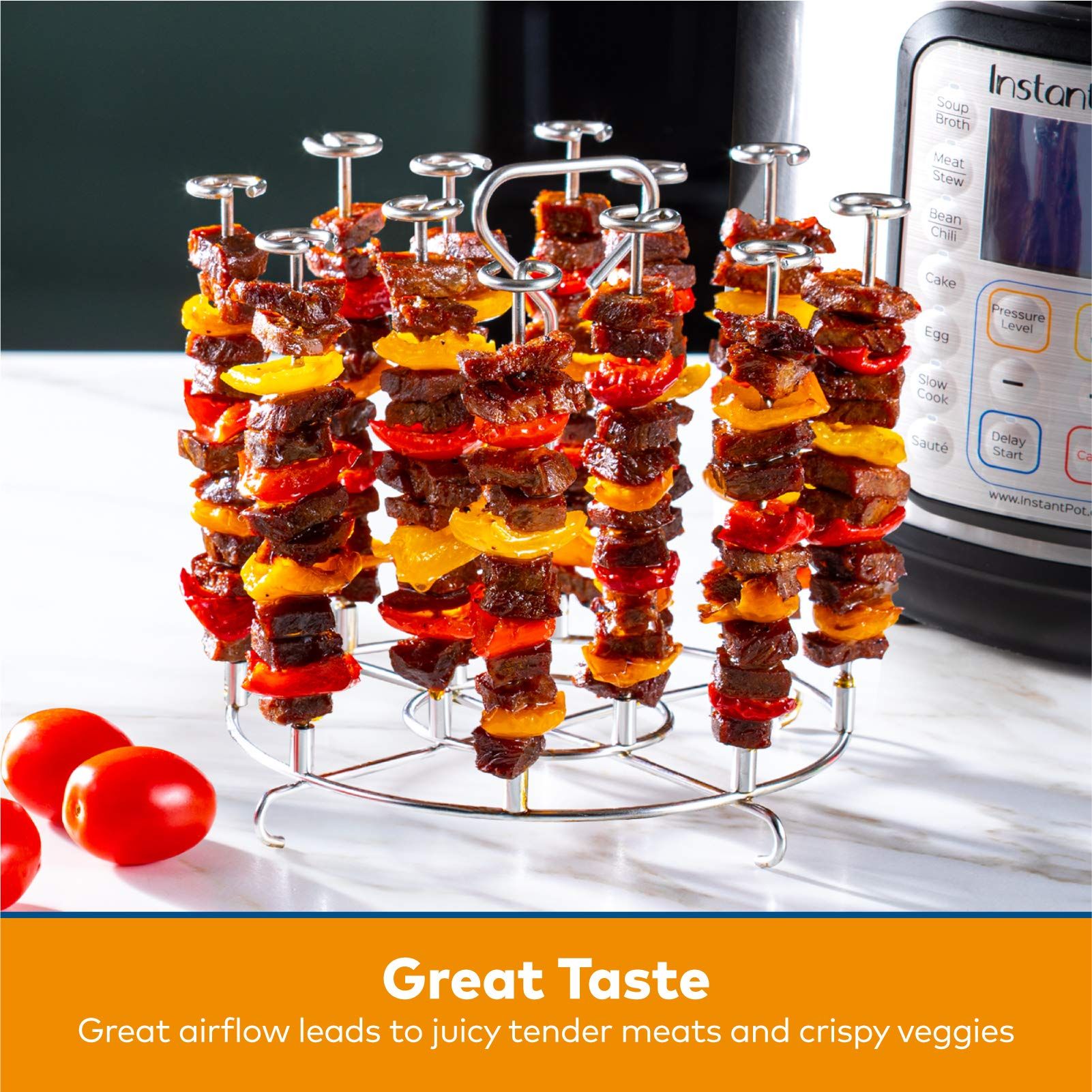 Skewer Stand Compatible with Instant Pot 6 Quart Accessories for Air Fryer Crisp Lid steel food grade 304