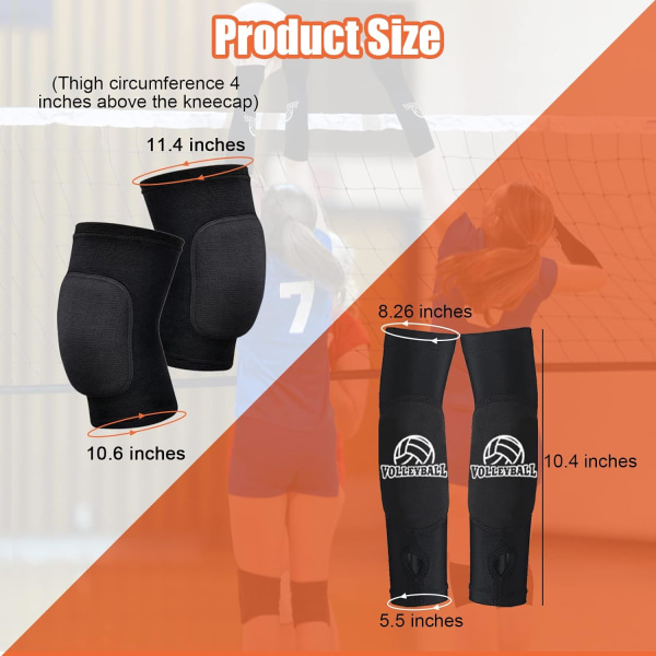 Volleyball Knee Pads and Arm Guards with Thumb Holes High Protection Plate for Women Teenage Girls Training Equipment โ image 2