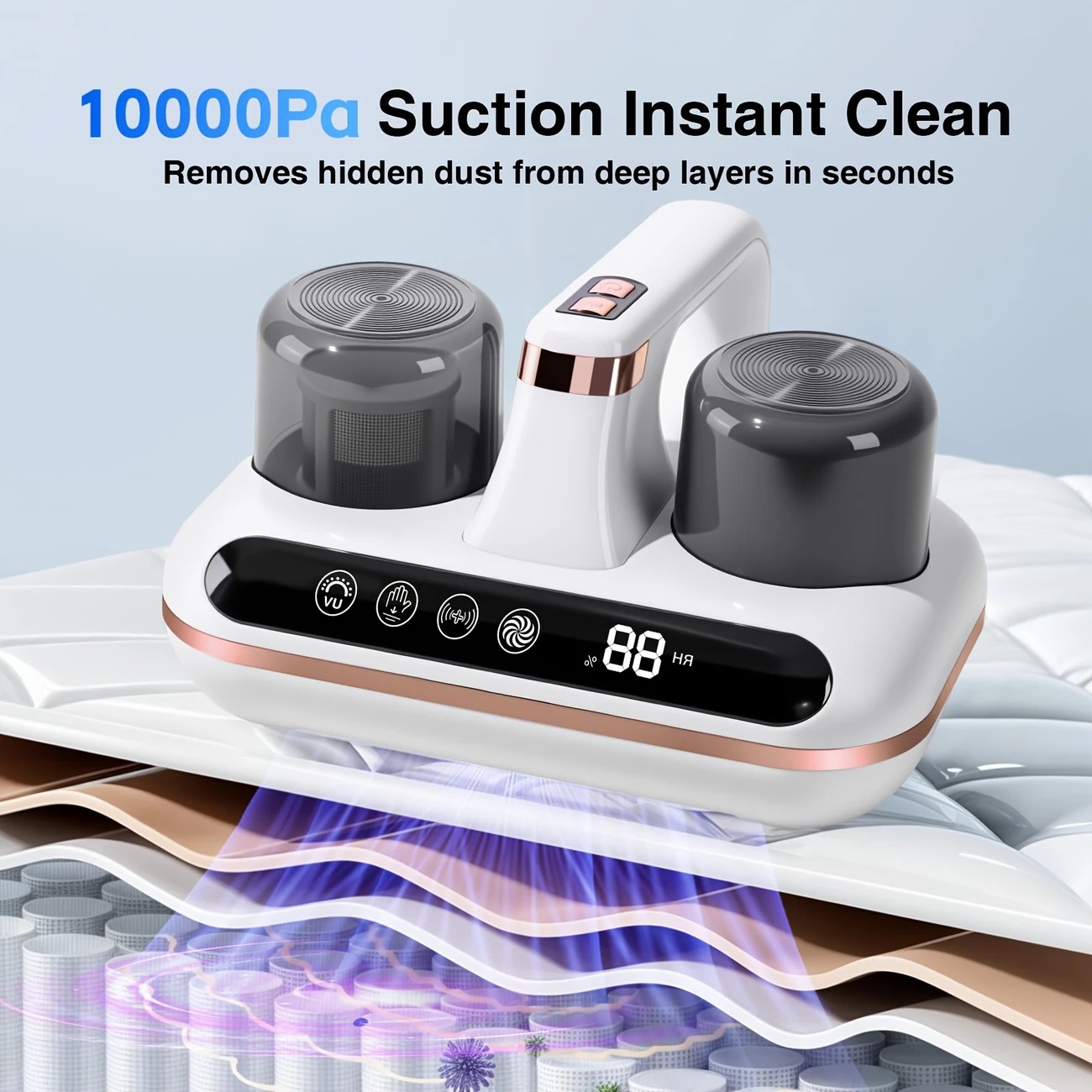 Wireless Intelligent Anti-Mite Cleaner: 10000Pa Super Suction, Dual Washable Dust Cups โ image 4