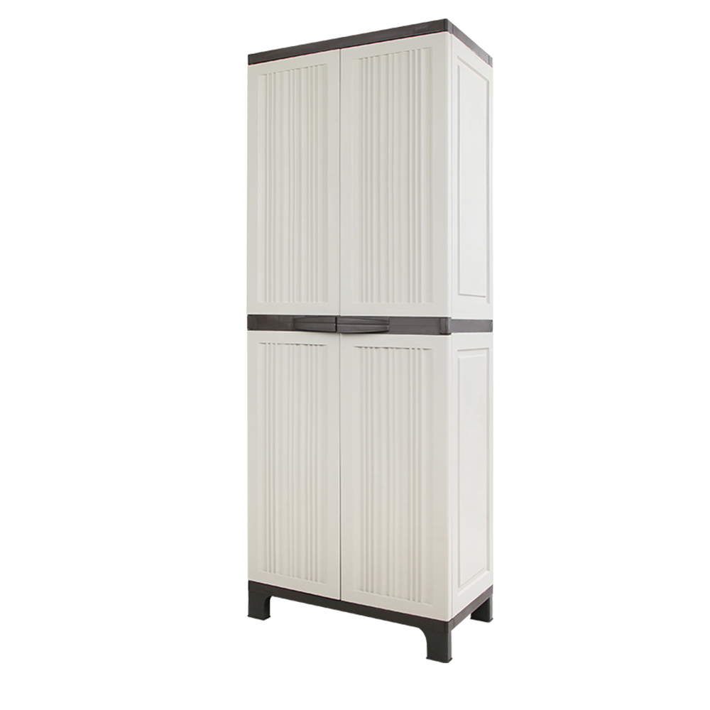 Gardeon Outdoor Storage Cabinet Box 173cm Lockable Cupboard Sheds Garage Adjustable Beige — image 3