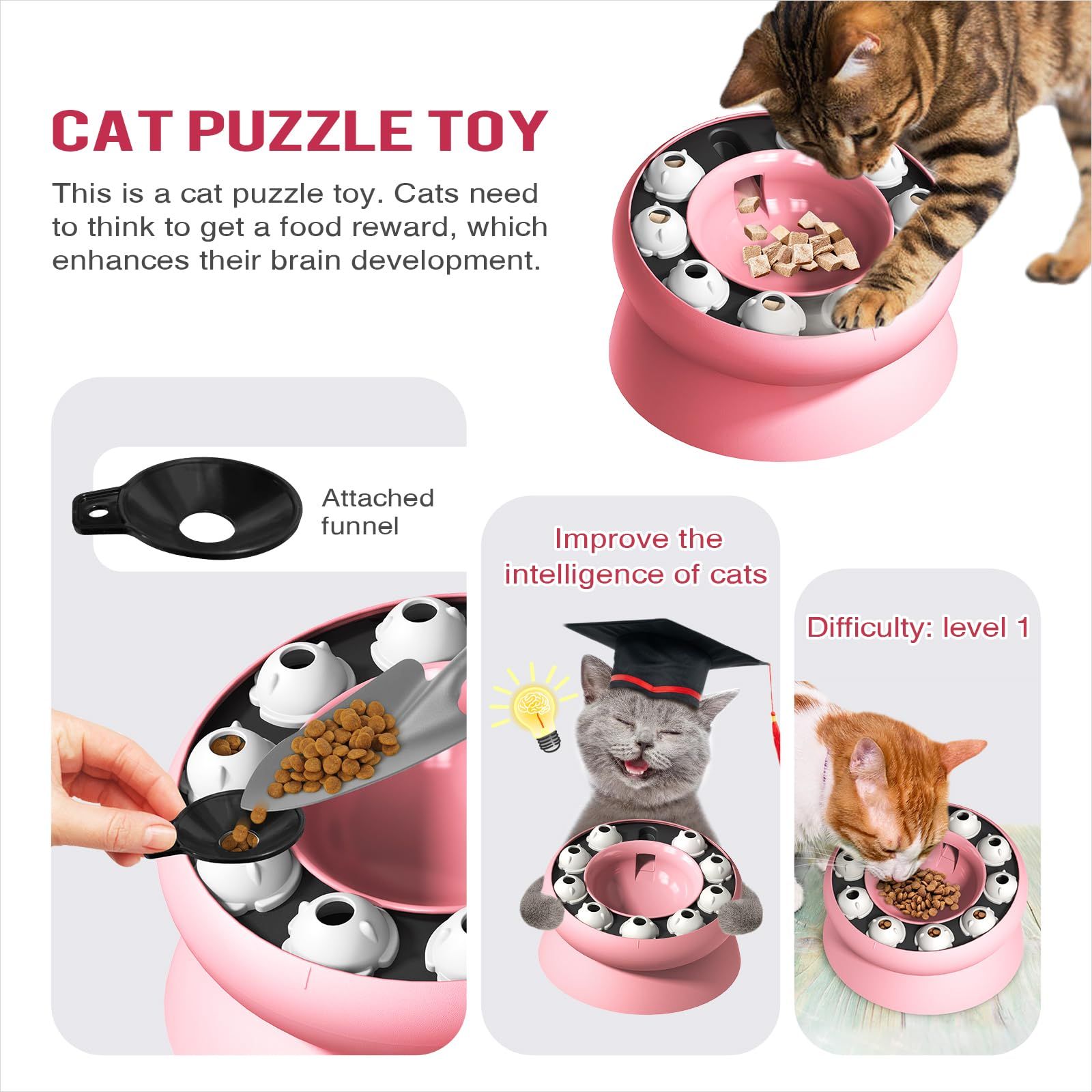 Raised Cat Dog Food Bowls with Stand — image 3