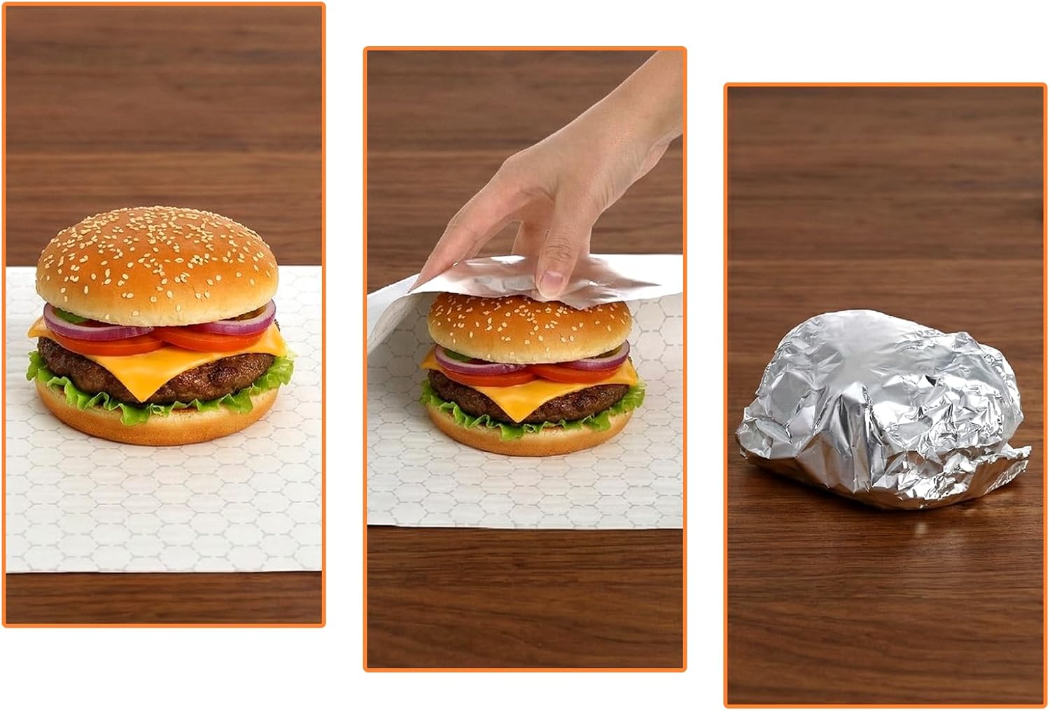 200 Pack Insulated Foil Sandwich Wrap Sheets, 12"x12" Pre-Cut Burger Wrapping Paper, Heat and Cold Insulation Aluminum Wrappers for Hot Dogs, Burritos, BBQ — image 4