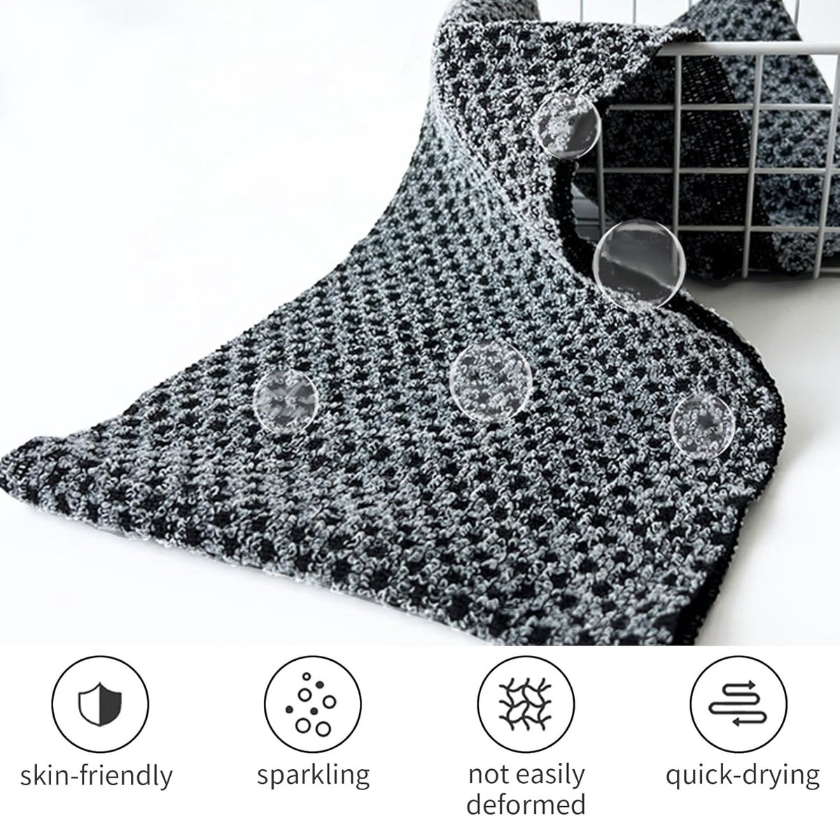 2-piece Japanese back scrubber set, exfoliating shower towel, extra-long exfoliating washcloth for men and women, scrub cloth for body cleansing and massage — image 5