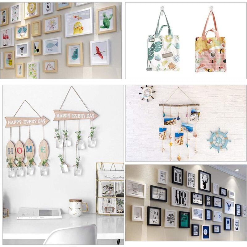 39 pcs Grooveless Wall Mounting Hooks, Picture Wall Hook, Picture Hanging Hook, Picture Hook, Wall Hooks for Hanging Photo Frames Paintings Clock โ image 4