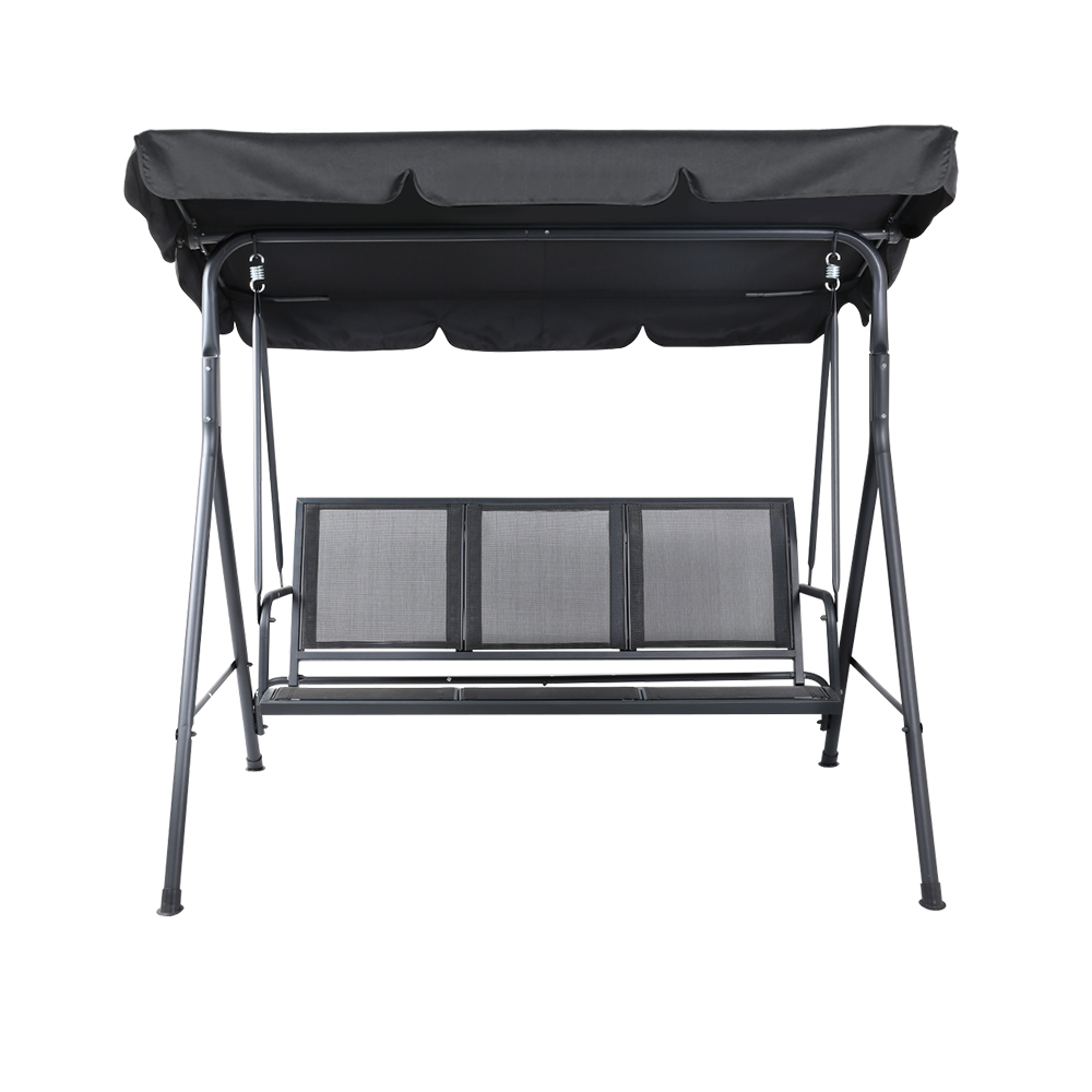 Gardeon Outdoor Swing Chair Garden Bench Furniture Canopy 3 Seater Mesh Black โ image 3