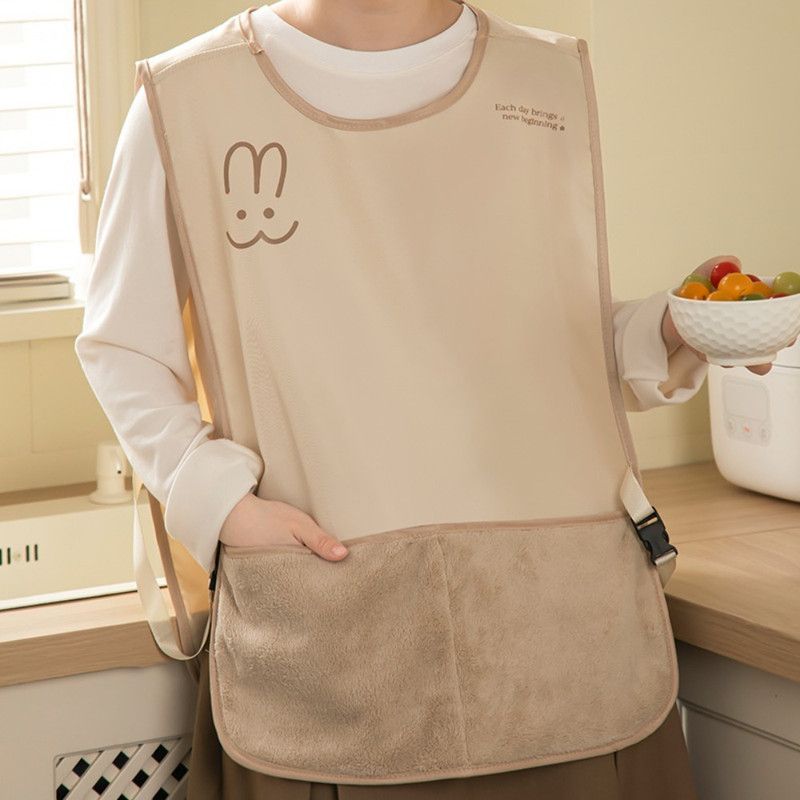 Sleeveless Vest-Style Waterproof and Oil-Resistant Apron, Washable Aprons for Home Kitchens—Pink — image 6