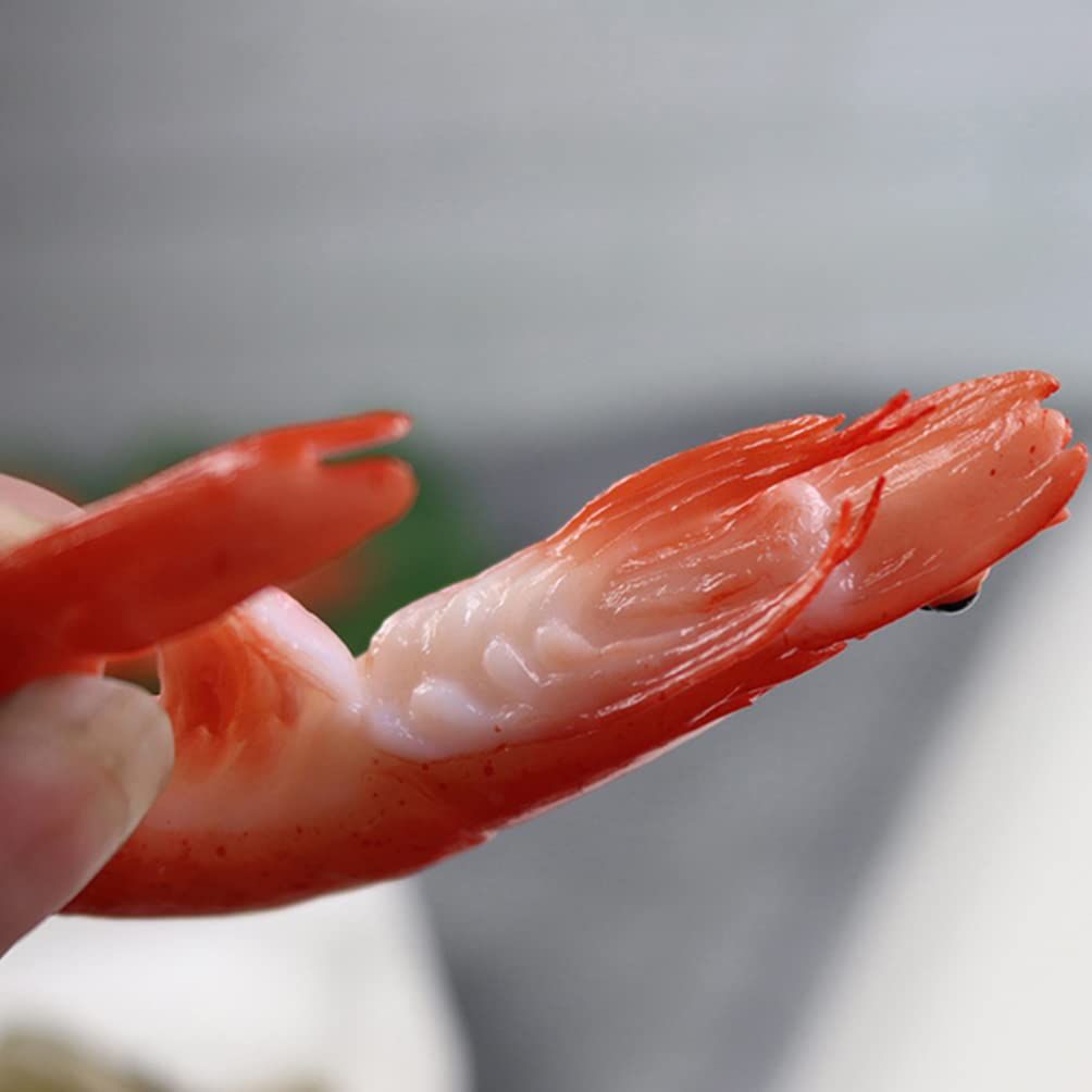 4pcs Desktop Decor Table Top Decor Fake Food Model Realistic Food Model Toys Birthday Decoration for Girl Shrimp Toy Simulated โ image 4