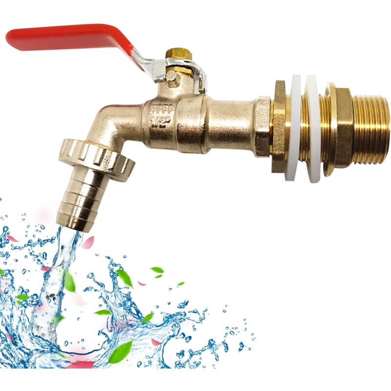1000L Tank Faucet, Rainwater Harvesting Faucet Tank Adapter 1/2" (13Mm) Faucet, Ibc Drain Tank Adapter For Faucet