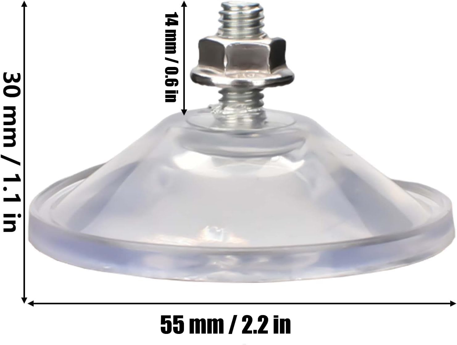 6 Pcs Strong Thickened Sucker Suction Cup Clear PVC Sucker Pads with M6 x 14 Thread Screw Extra Strong Adhesive Glass Suction Holder โ image 2