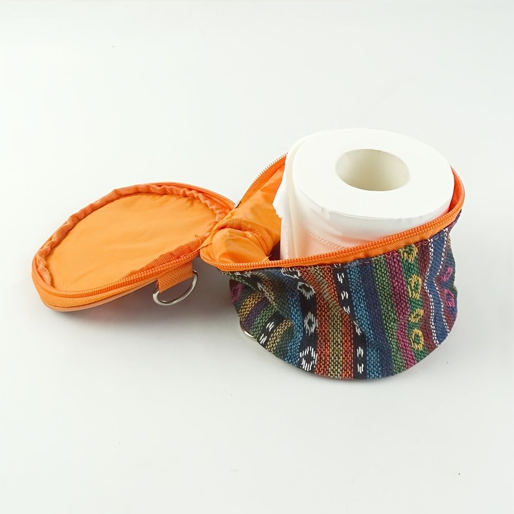 Bohemian Striped Portable Napkin & Tissue Holder, Foldable Roll Dispenser for Camping, Car, Picnic & Home Organization Type A — image 2