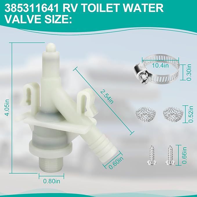 Toilet Water Valve fit Toilets, Toilet Replacement Parts for Water Valve Kit Includes Hose Clamp and Hardware kit โ image 4