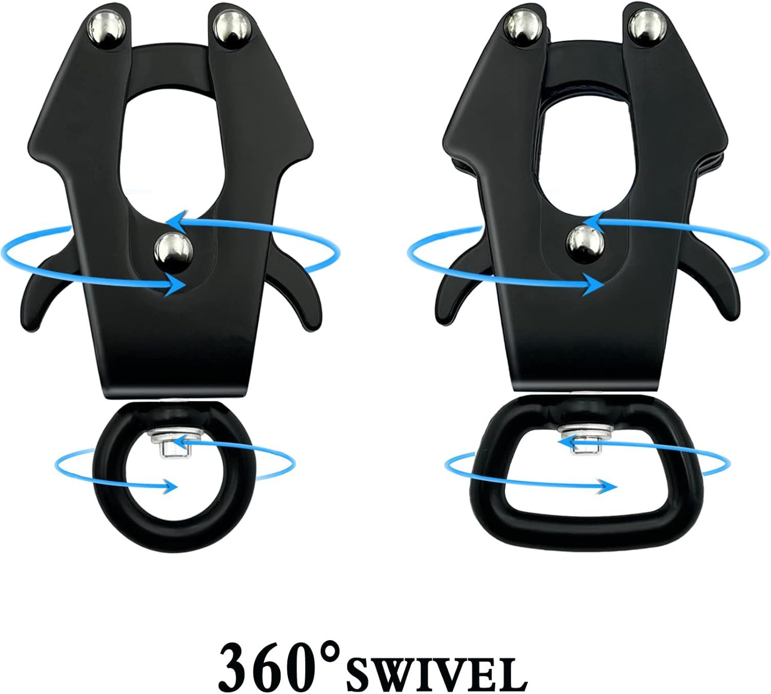 2 Pcs Frog Clip Dog Leash Clasp 360 Degree Swivel Clip Heavy Duty Quick Release and Locking Dog Leash Buckle for Linking Pet Collar (20mm) — image 5