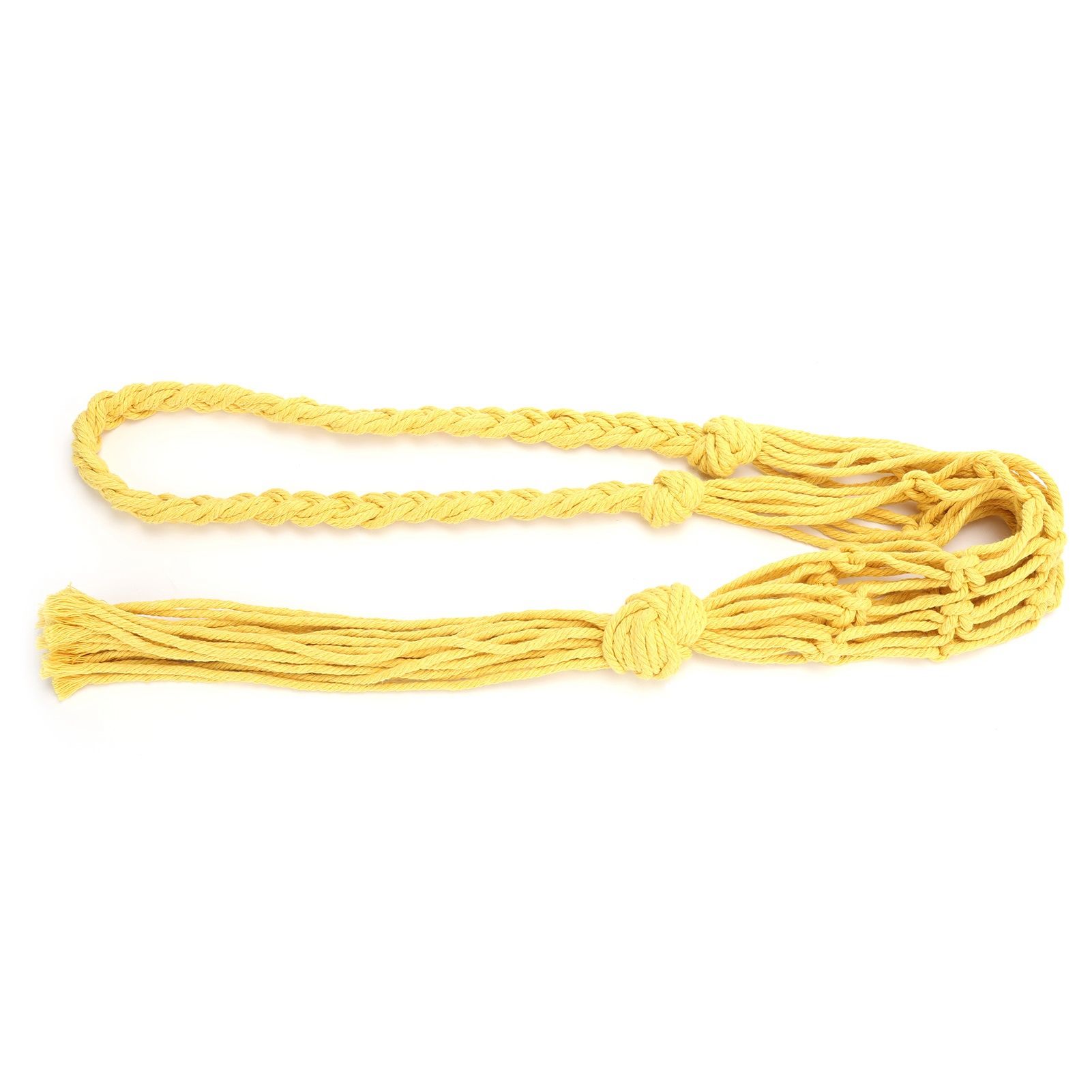 Wine Bottle Holder Bohemian Style Hand Knitting Cotton Rope Bottles Storage Hanging BagYellow — image 5