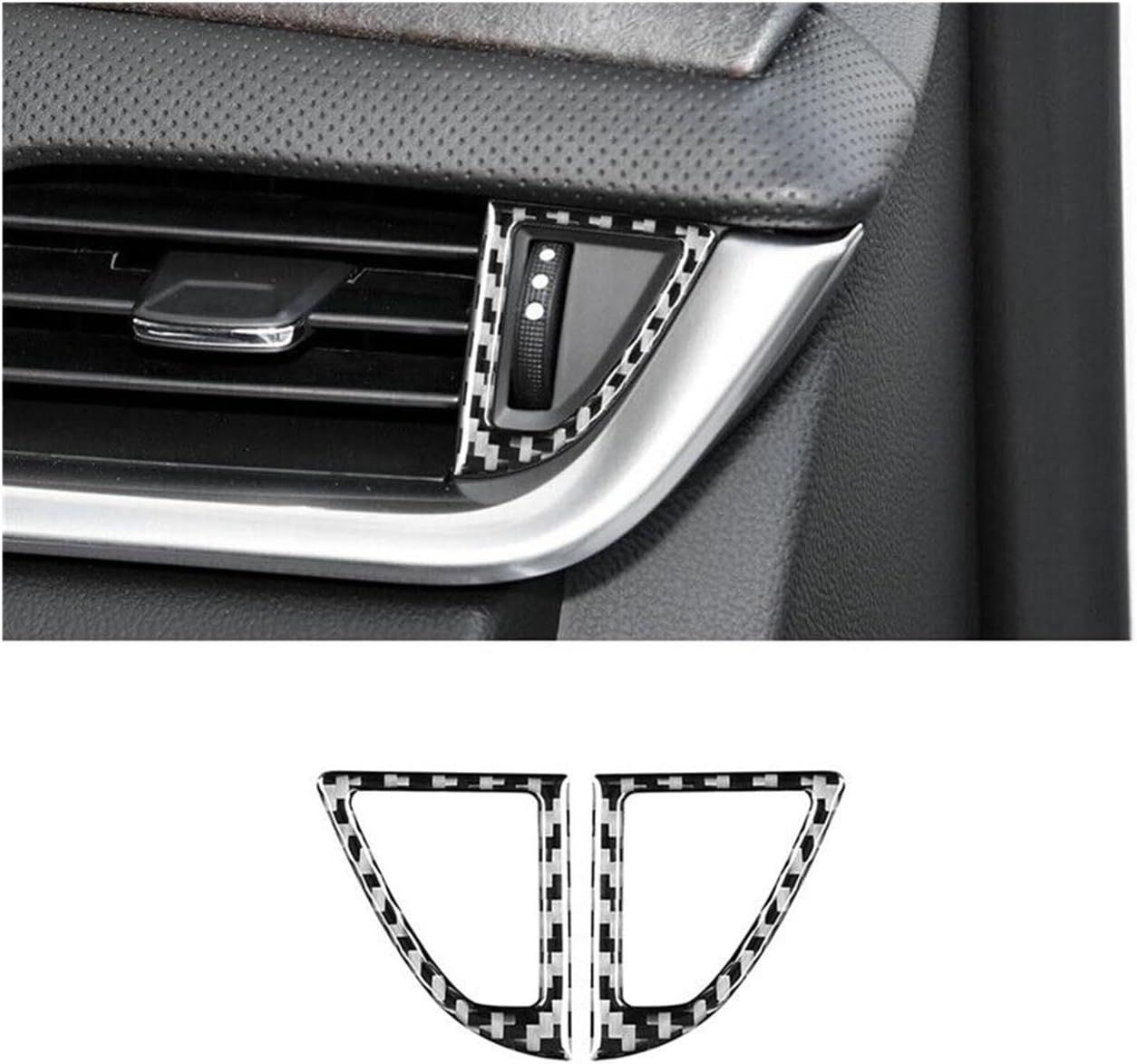 Car Carbon Fiber Center Console Decals Air Conditioner Outlet Cover Sticker Fit for Interior Accessories Stickers — image 3