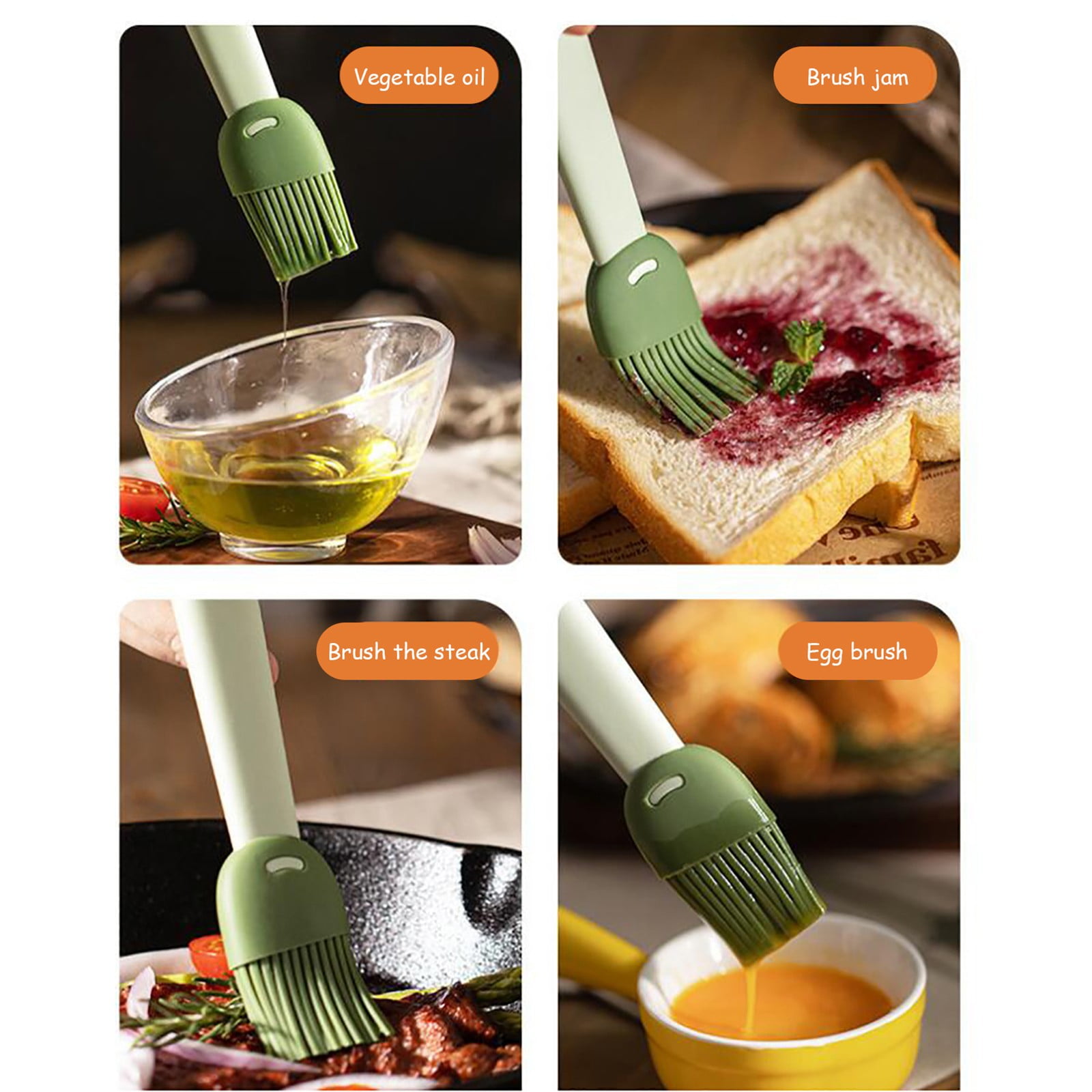 Silicone Oil Brush ! Food Grade Silicone Brush Oil Brush Kitchen Pancake Oil Brush Household High Tem, Kitchen Fat Brush Promotion Include 1*Baking and โ image 3