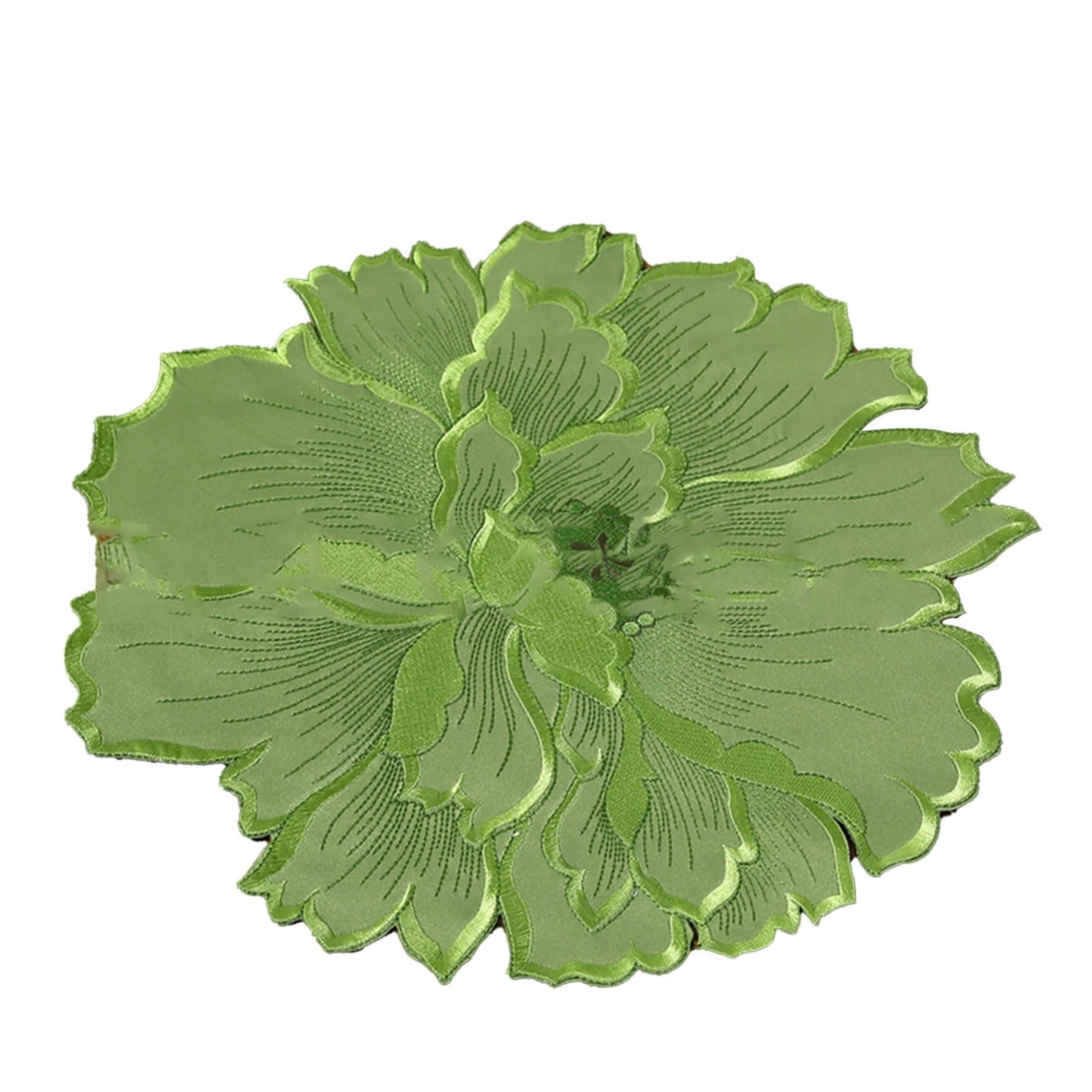 4 Pieces Flower Placemat, 3D Flower Placemats, Flower Shape Placemat, Heat-Resistant And Washable Placemat for Dining Table, Green — image 4
