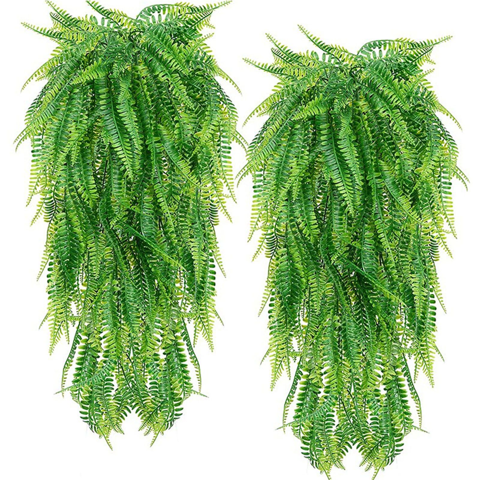2Pcs Green Leaves Decor Natural Shape Color Lifelike Artificial Green Leaves for Home Courtyard
