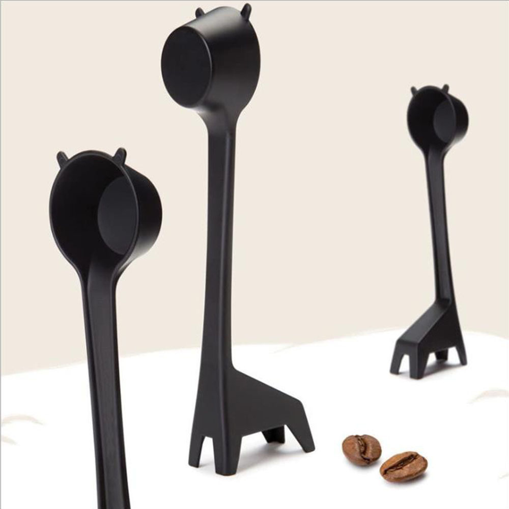 Giraffe-Shaped Coffee Scoop Set of 10 in Black ABS Plastic for Precise Coffee Grounds Measurement — image 3