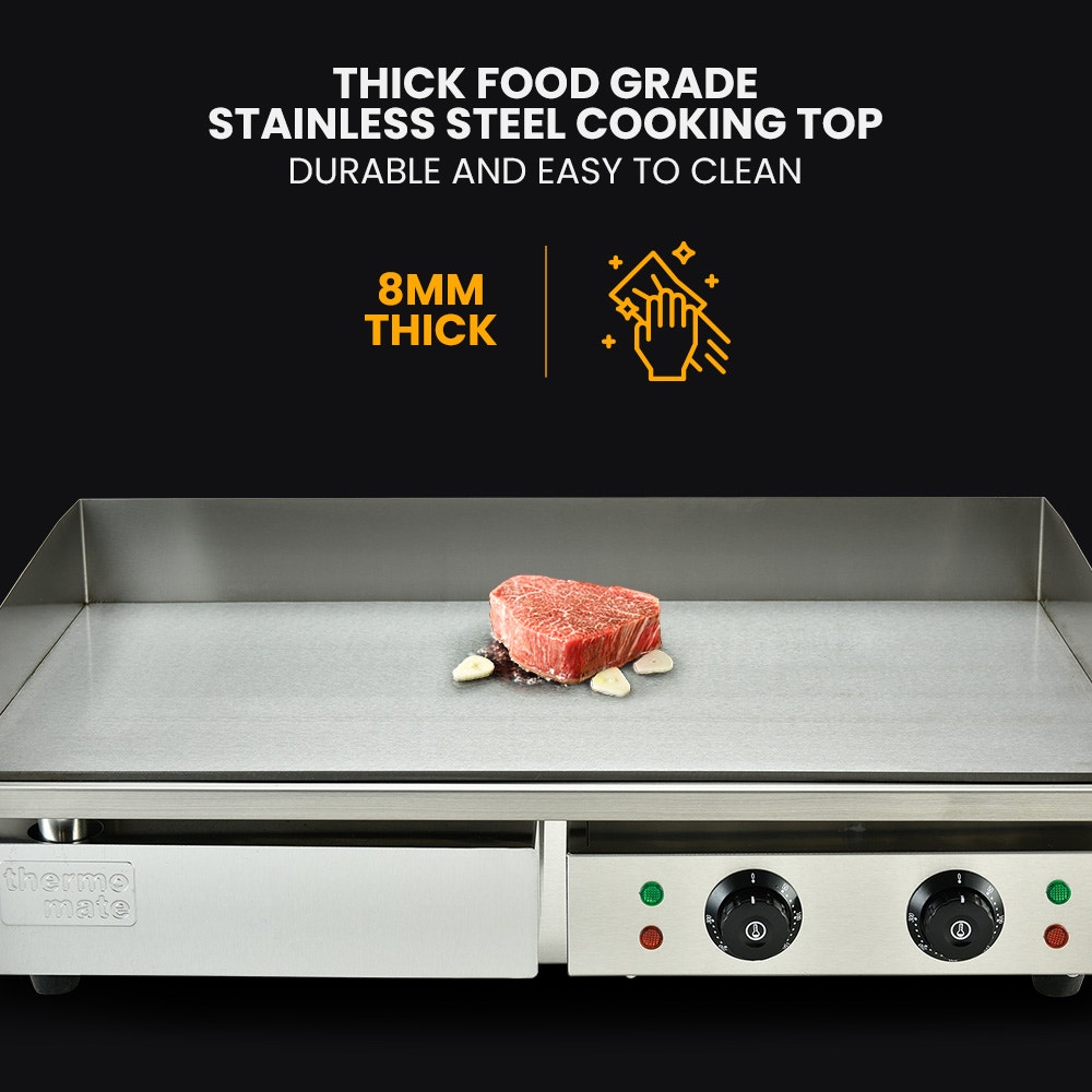 THERMOMATE Commercial Electric Griddle TH-G05, 4400W 73x37cm Flat Cooking Surface โ image 4