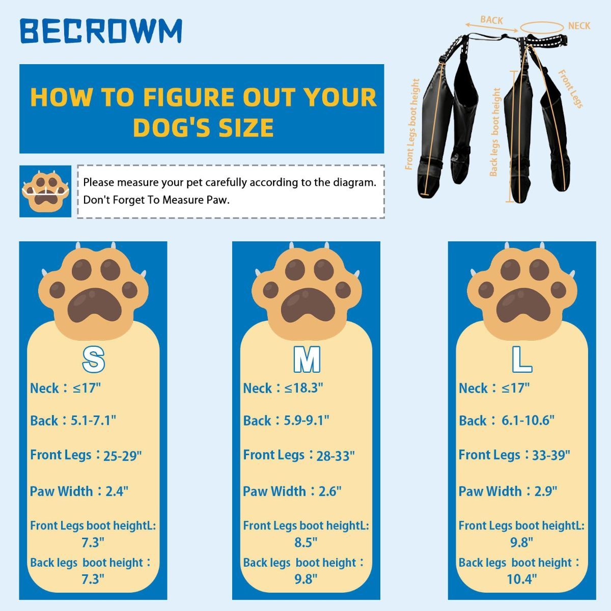Waterproof Dog Boots for Small/Medium Dogs -Dog Paw Protectors Dog Suspender Boots Anti-Slip Pet Shoes for Outdoor Walking, Reflective Stay-On,Dirt-Proof — image 6